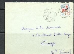 COQ 30c. SUR LETTRE CACHET HEXAGONAL 12/3/65 - Briefe U. Dokumente