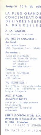 Marque-page Publicitaire LIBRIS (TOISON D'OR) BRUXELLES - Marque-Pages