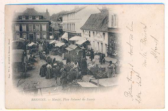 BRIONNE - Marché Place Frémontdes Essarts  Précurseur 1903 - Pont-de-l'Arche