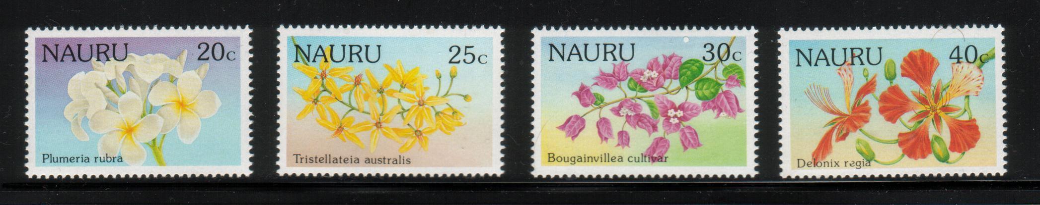 NAURU 1986 FLOWERS SET OF 4 NHM - Nauru