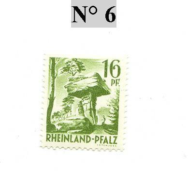 Timbre D"allemagne  Rheinland-pfalz N° 6 - Sammlungen