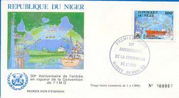 2 Fdc Du Niger Du 29/3/89 Tirage Limité,30 é Anniversaire De La Convention De L´IMO - Other (Sea)