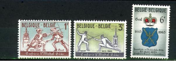 BELGIQUE - COB 1246/8** (Cote 1,25 Eur) - Escrime