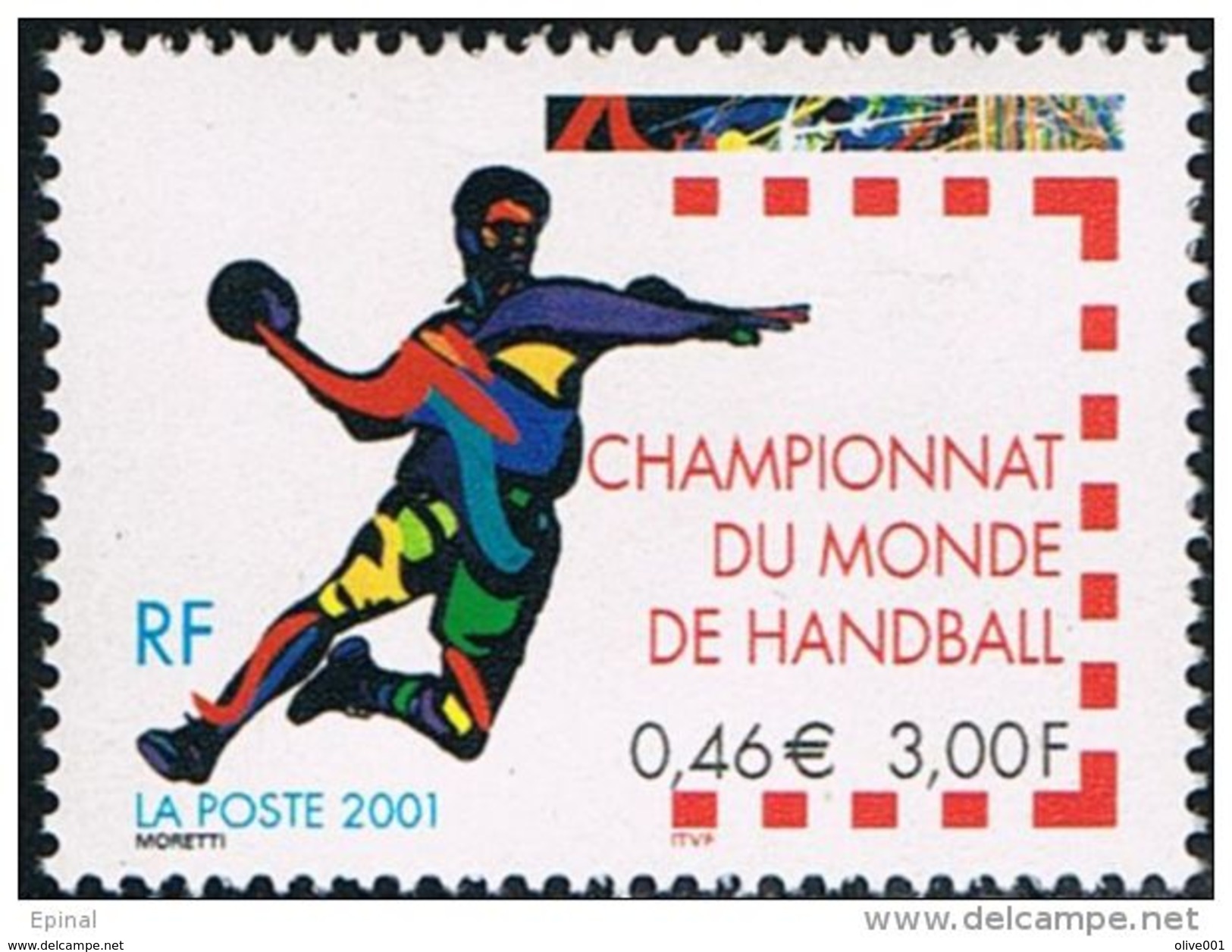 Timbres De France Coupe Du Monde De Handball Y&T No 3367 ** 2001 - Handbal