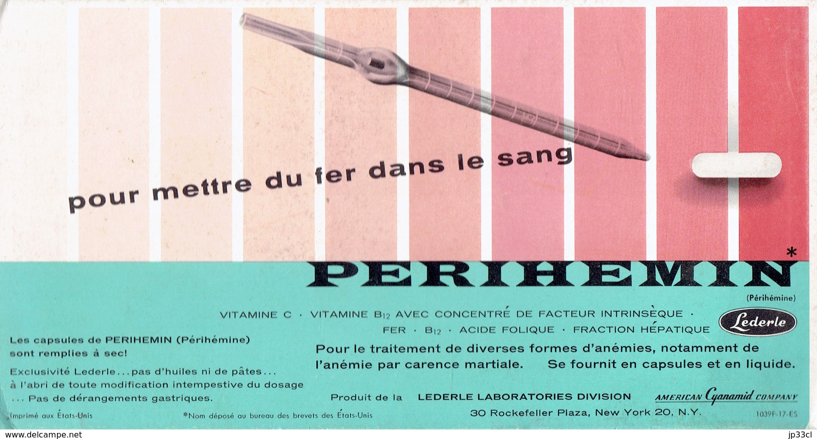 Buvard Publicitaire PERIHEMIN "Pour Mettre Du Fer Dans Le Sang" - P