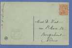 135 Op Postkaart Met Blauwe Cirkelstempel WAULSORT  Met 19 Links  (noodstempel) - 1915-1920 Albert I