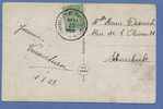 137 Op Postkaart Met Firma-perforatie (Perfin / Perfore) " V.G. " Met Cirkelstempel BRUSSEL Op 30/12/22 - 1909-34