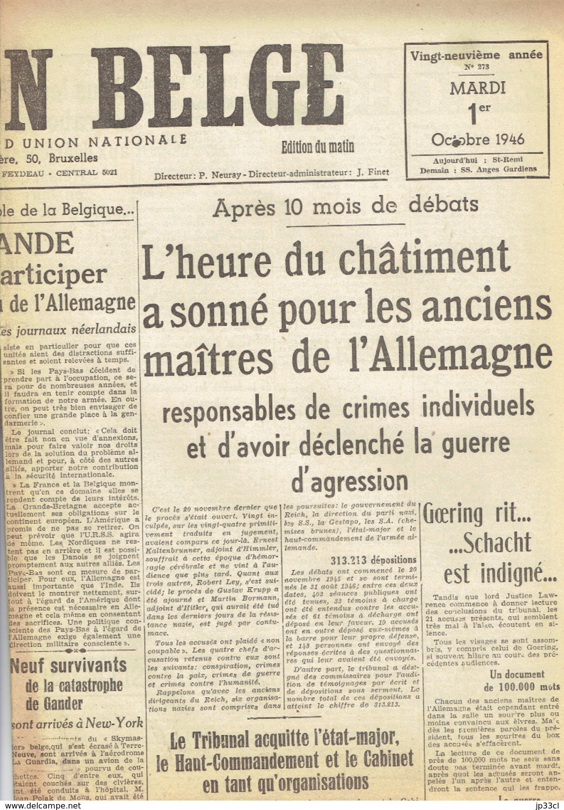 LA NATION BELGE 1/10 1946 Gander Bologne-Destexhe Marcel Muller Louvière Guilini Berchem Sport Daring Mines Ruhr - Andere & Zonder Classificatie