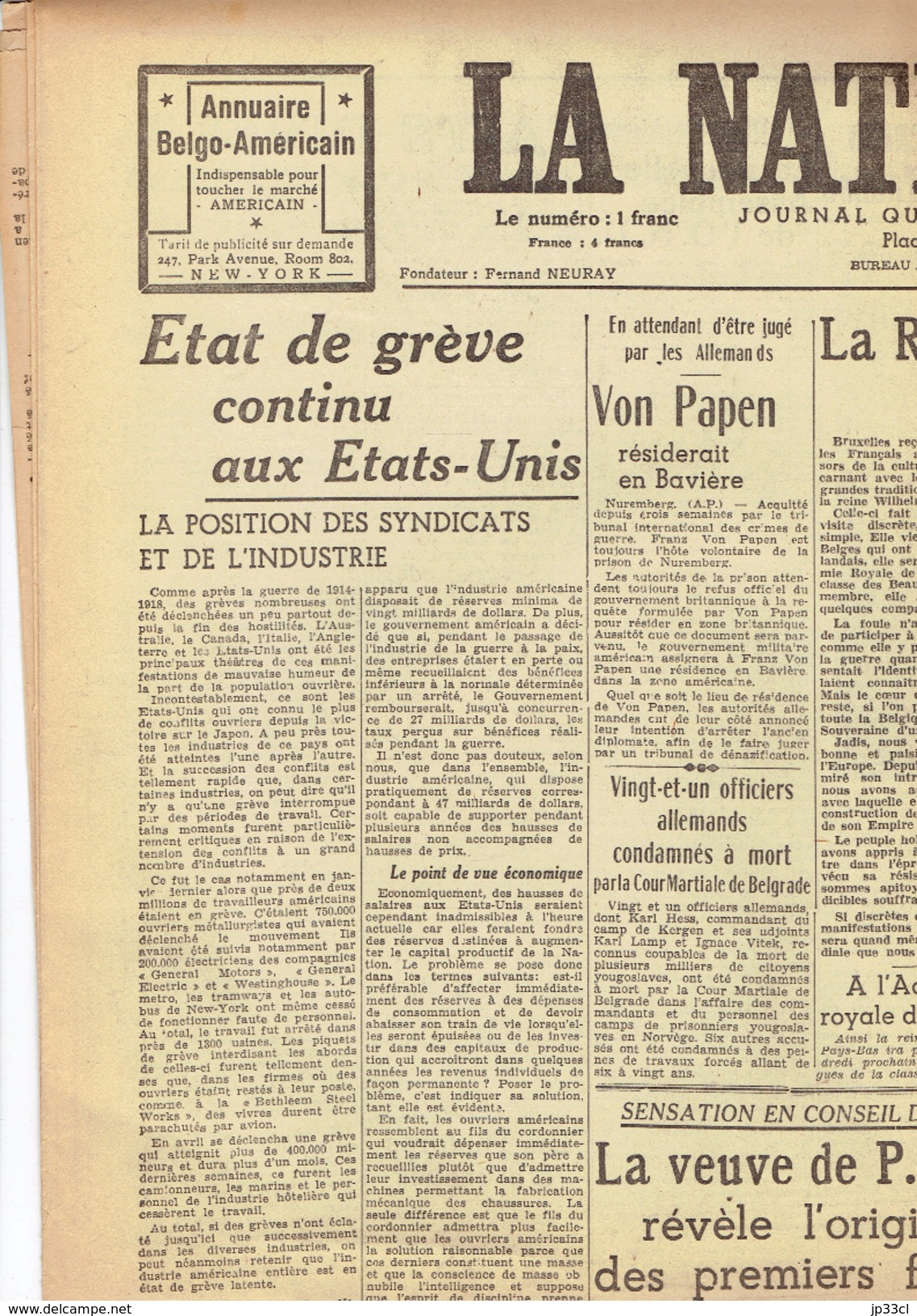 NATION BELGE 24/10/1946 Wilhelmine Colin Deveze Meeuwissen Van Der Straeten-Ponthoz Van Zandyke Rutz MRP Tamise Scaldis - Andere & Zonder Classificatie