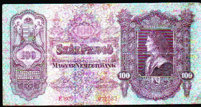 Hungary Billete De 1930 Szas Pengo 100 Pengo Issue 1 07 1930 VG+++. - Hongrie