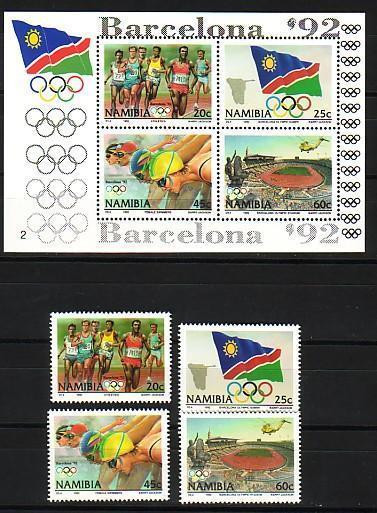 NAMIBIA OLYMPIC GAMES - BARCELONA 92  4 V. S/S - MNH - Ete 1992: Barcelone