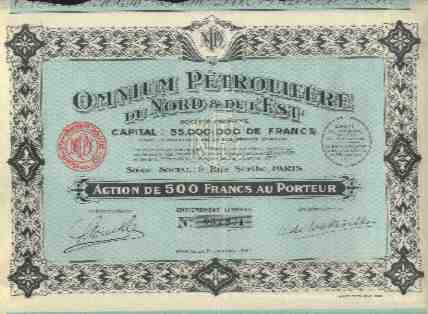 OMNIUM PETROLIFERES DU NORD & DE L´EST - Altri & Non Classificati