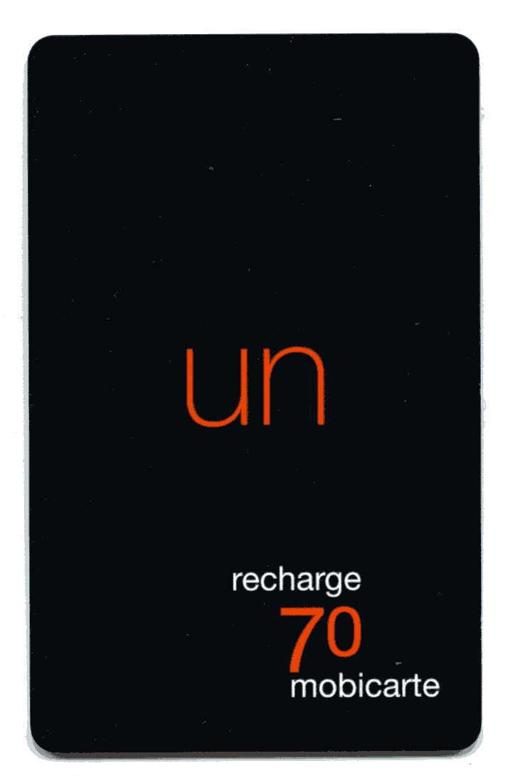 Un - Recharge 70 Mobicarte - Cellphone Cards (refills)