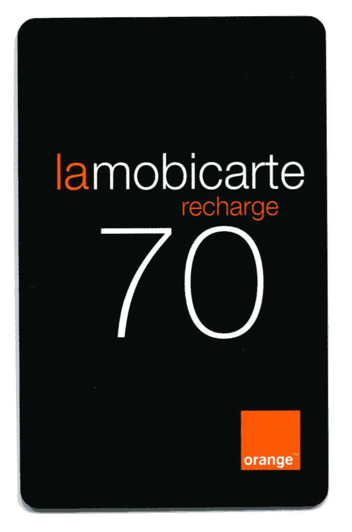 La Mobicarte Recharge 70 - Cellphone Cards (refills)