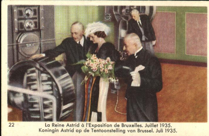 Chromo Côte D'Or : La Reine Astrid à L'Exposition De Bruxelles, Juillet 1935 - Côte D'Or