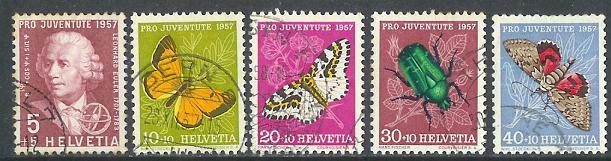 SWITZERLAND 1957 PRO JUVENTUTE Used 648-652# 1543 - Used Stamps