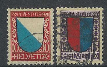 SWITZERLAND 1920 PRO JUVENTUTE Used 134-135 Not Complete # 1503 - Used Stamps