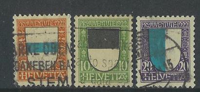 SWITZERLAND 1922 PRO JUVENTUTE Used 175-177 Not Complete # 1504 - Used Stamps