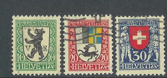 SWITZERLAND 1925 PRO JUVENTUTE Used 215-217 Not Complete # 1508 - Used Stamps