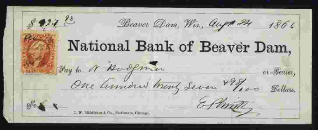 NATIONAL BANK OF BEAVER DAM  (1866) - Otros & Sin Clasificación