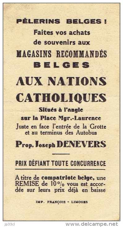 Pulicité Pour Le Magasin "Aux Nations Catholiques", Place Mgr.-Laurence à Lourdes - Publicités