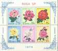 COREE DU NORD 1979 ROSES BF DU 1519/1523 + PA 9 MICHEL 1821/1826 DENTELE ** - Roses