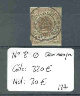 LUXEMBOURG  No Michel 8 ( Oblitérés ) Manque Le Coin En Bas à Gauche.. Cote : 320 € - 1859-1880 Coat Of Arms
