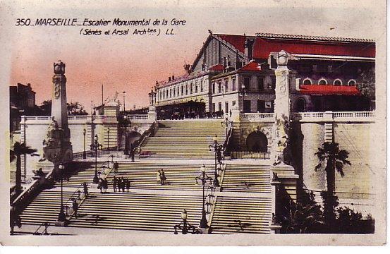 CPA DE MARSEILLE - ESCALIER MONUMENTAL DE LA GARE - Quartier De La Gare, Belle De Mai, Plombières