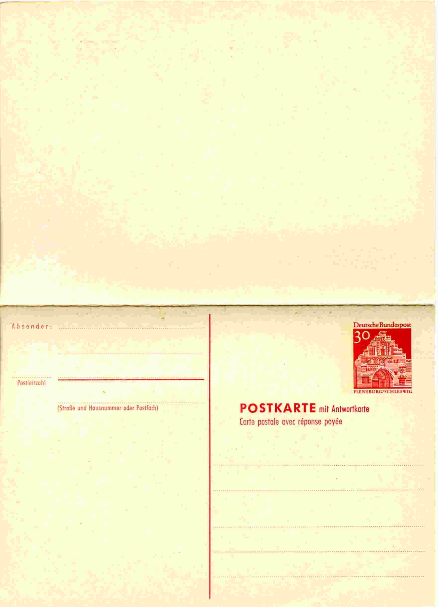 Entier Postal Sur Carte Postale Avec Répose Payée - Autres & Non Classés