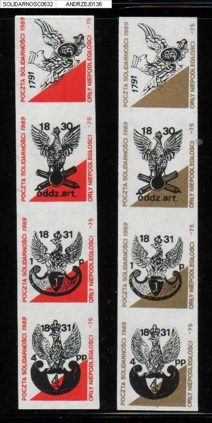 POLAND SOLIDARNOSC EAGLES OF INDEPENDENT POLAND 2 STRIPS OF 4 (SOLID0632) - Viñetas Solidarnosc