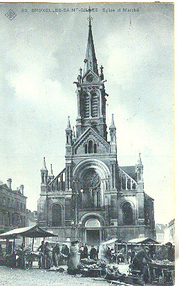 C P Bruxelles Saint Gilles Eglise Et Marché  N° 83 Animée - St-Gilles - St-Gillis