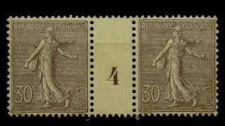 FRANCE Nº 133 ** Paire  Millesimee 1904 - 1903-60 Semeuse Lignée