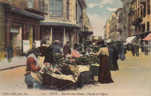 CPA 06 Nice - Marché Aux Fleurs Et Façade De L´Opéra - Sperbe Animation Couleur - Markets, Festivals