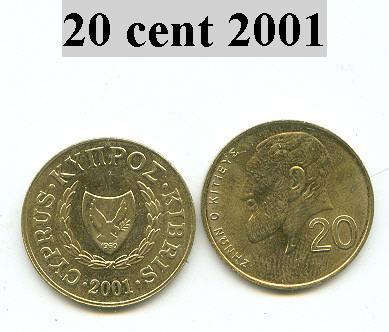 Piéce De Chypre 20c 2001 - Cyprus