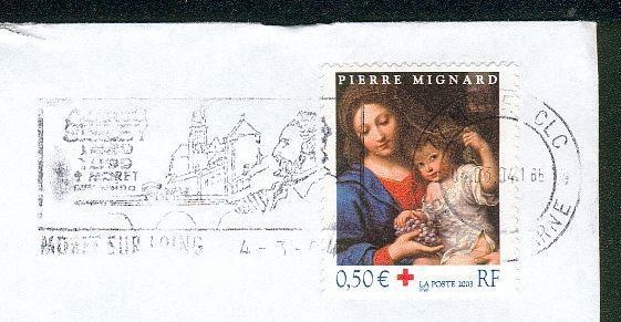 TP Noel 2003 / Christmas 2003 On Long-size Cover / Sur Lettre Longue. France. Pierre Mignard. Moret Sur Loing - Religious