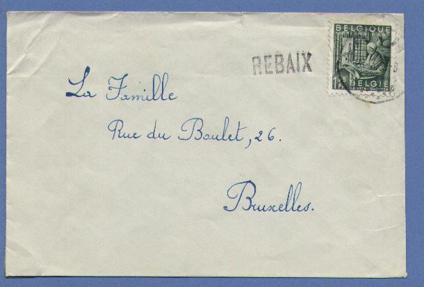 768 Op Brief Met Naamstempel REBAIX - 1948 Export