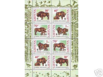 1996 LITHUNIA The European Bison SHEETLET OF 2 SETS - Other & Unclassified