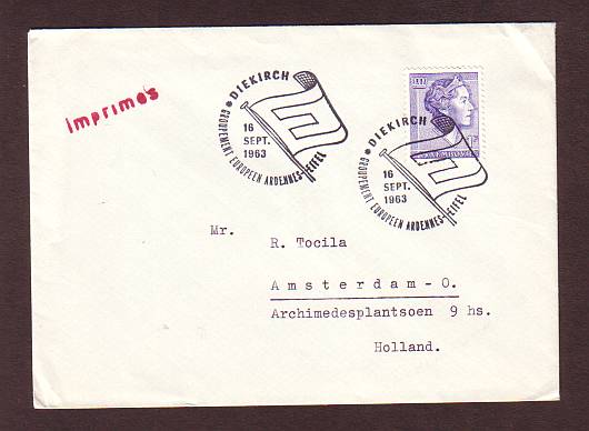 Luxembourg Cachet 16.09.1963 Groupement Europeen Ardennes - Eifel - Storia Postale