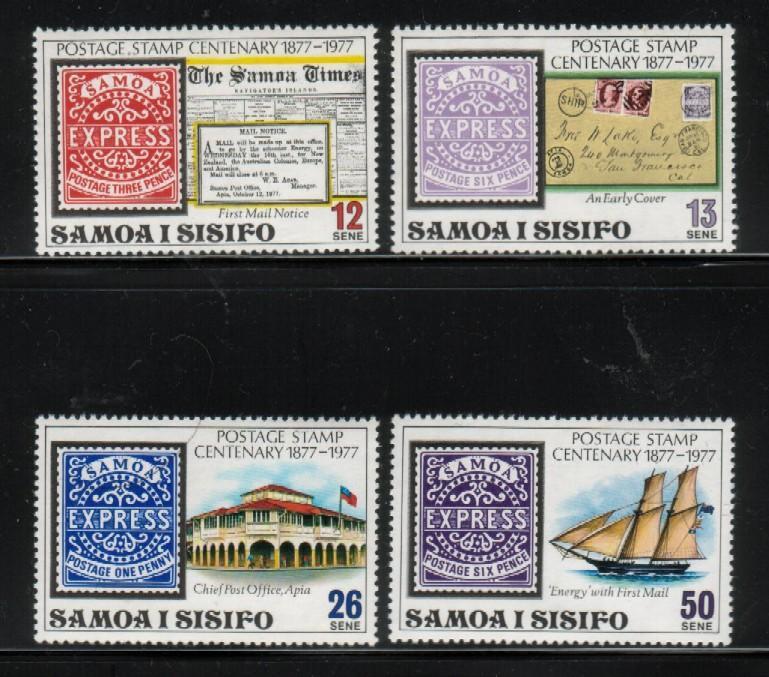 SAMOA 1977 STAMP CENTENARY SET OF 4 NHM - Samoa