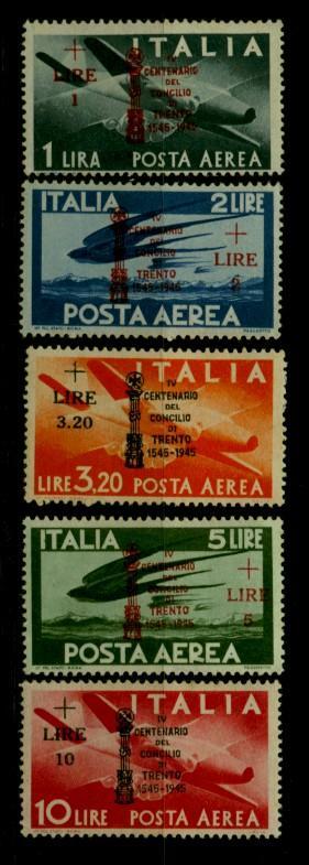 ITALIE POSTE AERIENNE Nº 113 A 117 ** Surch. 4º Centenaire Concile De Trente RRR - War Propaganda