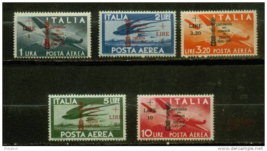 ITALIE POSTE AERIENNE Nº 113 A 117 ** Surch. 4º Centenaire Concile De Trente RRR - War Propaganda