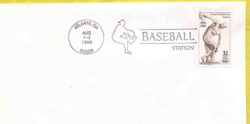 Baseball Atlanta 1996 Jeux Olympiques Flamme Illustree - Base-Ball