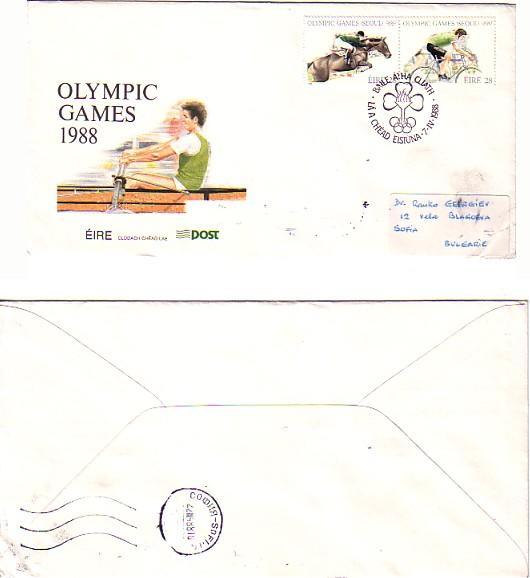 EIRE - 1988   OLYMPIC GAMES   FDC-travel - Summer 1988: Seoul