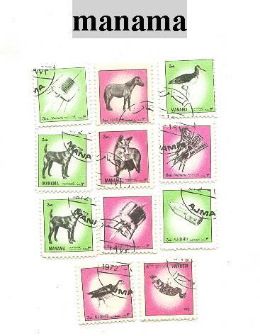 Serie De 11 Timbres De Manama - Manama