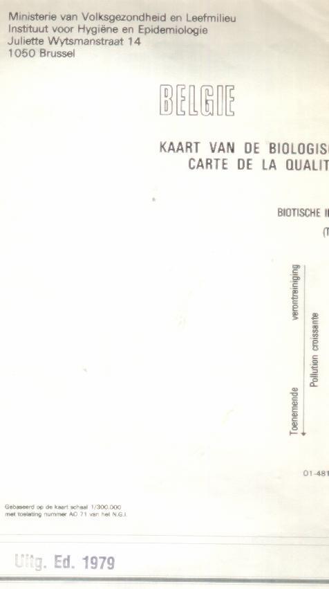 Belgique : Carte De La Qualité Biologique Des Cours D'eau - Other & Unclassified