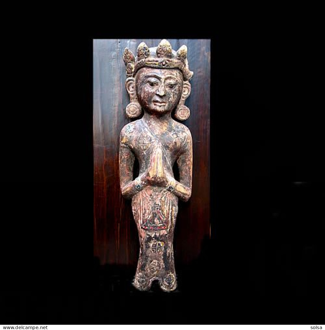 - Ancienne Statuaire De Temple Hindouïste / Old Newar Wooden Statue Of Hindu Temple - Art Asiatique