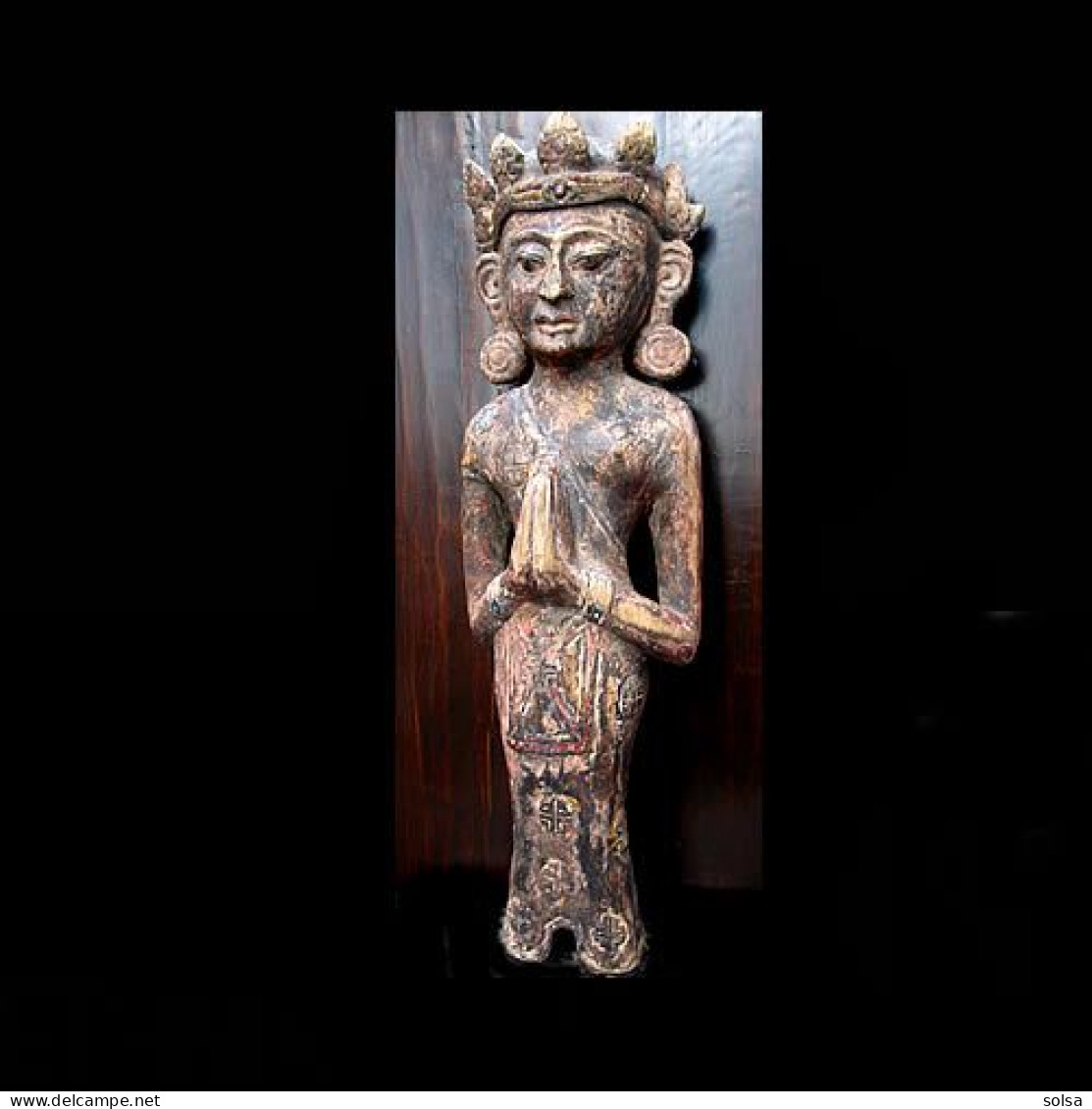 - Ancienne Statuaire De Temple Hindouïste / Old Newar Wooden Statue Of Hindu Temple - Art Asiatique