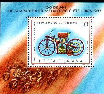 Romania 1985 Block With Motorbikes,mint. - Motorbikes