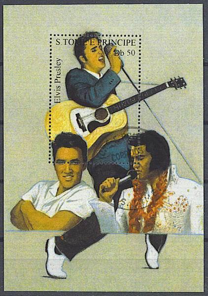 St Thomas & Prince : 3 Blocs Oblitérées Elvis Presley, Marilyn Monroe Et James Dean. Suberbe ! - Chanteurs