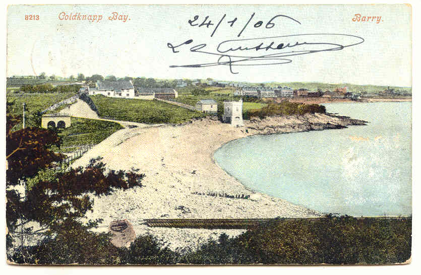 Coldknapp Bay. Barry . Early Postcard Mailed In 1906 To Nantes - Glamorgan